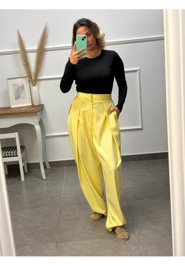 PANTALON AMARILLO DE RAYAS 13402