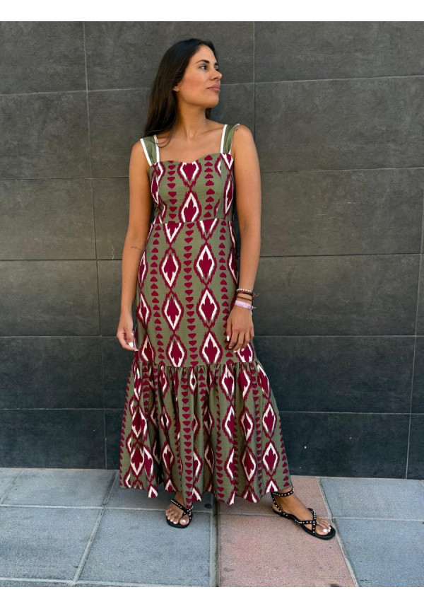 VESTIDO ESTAMPADO ROMBOS 01273