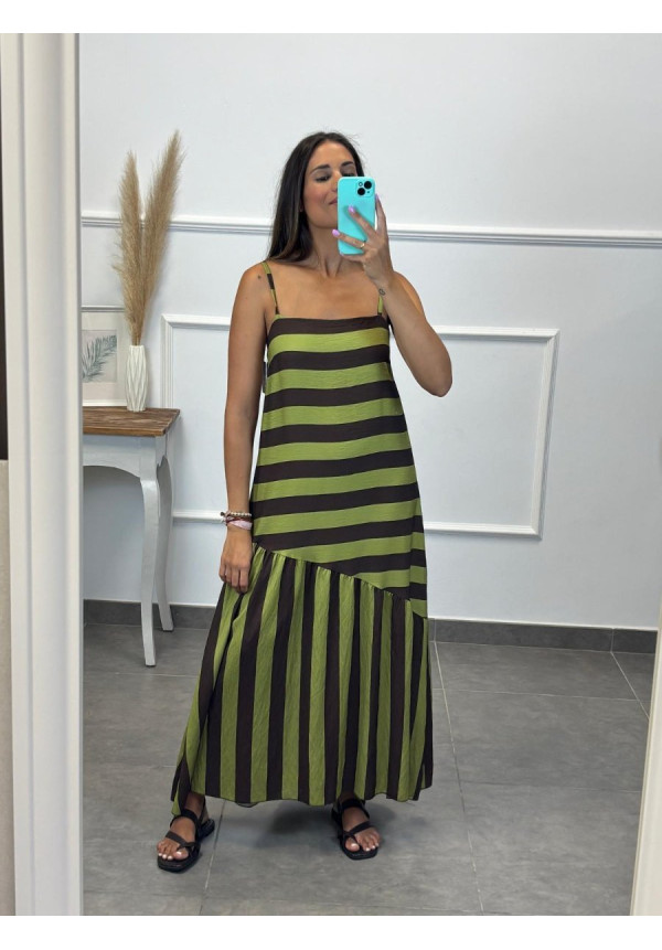 VESTIDO RAYAS VOLANTE ABAJO 01292