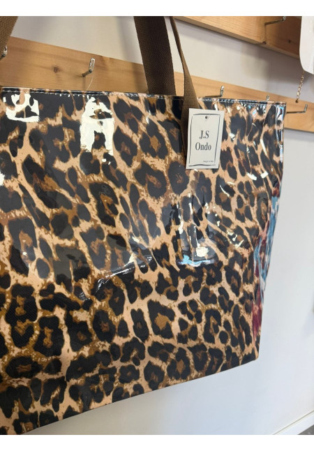 BOLSO PLAYA PLASTICO LEOPARDO