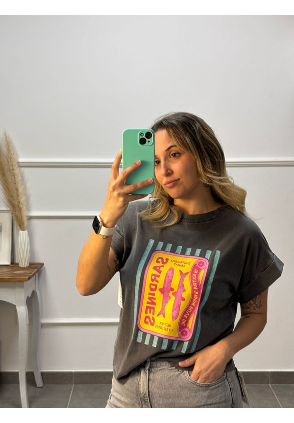 CAMISETA GRIS EFECTO LAVADO