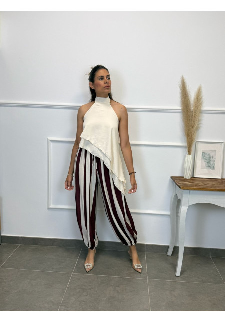 PANTALON GLOBO PUÑO RAYAS 1883