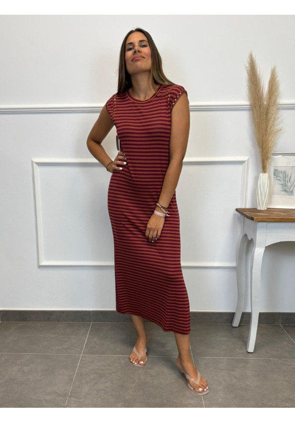 VESTIDO SIZA RAYAS TACHUELAS 29881