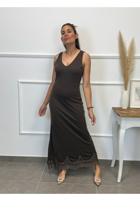 VESTIDO CANALE CON ENCAJE ABAJO 6973