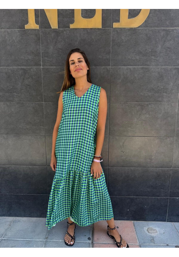 VESTIDO  VICHY VOLANTE 12403