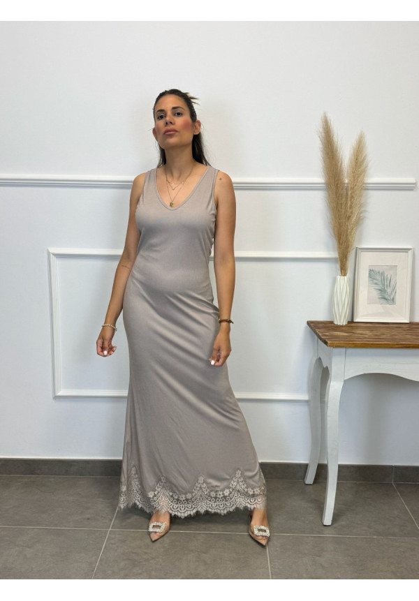 VESTIDO CANALE CON ENCAJE ABAJO 6973