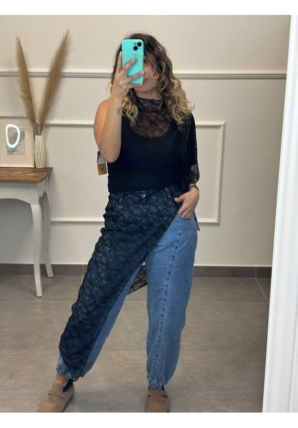 CAMISA LARGA CEJADA ENCAJE 47297