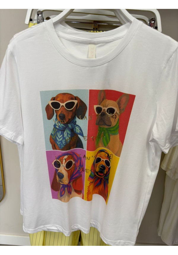 CAMISETA PERRO CON GAFAS Y PAÑUELO 20262