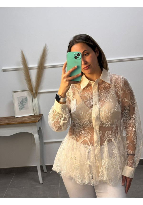 CAMISA ENCAJE CON BRILLOS 85133
