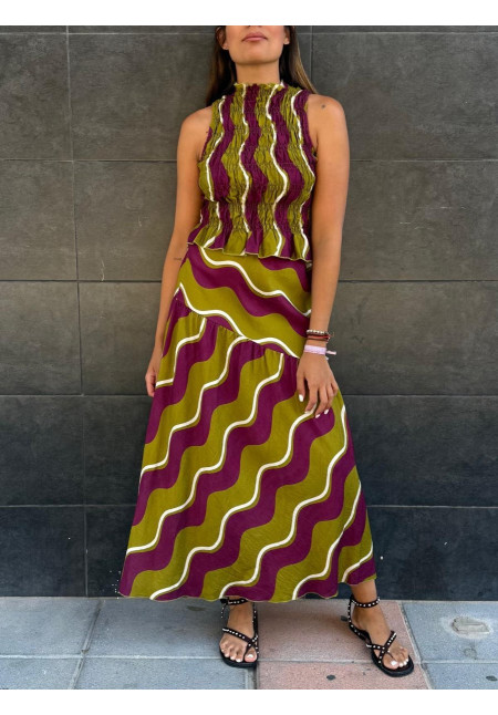 CONJUNTO  FRUNCIDOS ESTAMADO 82075