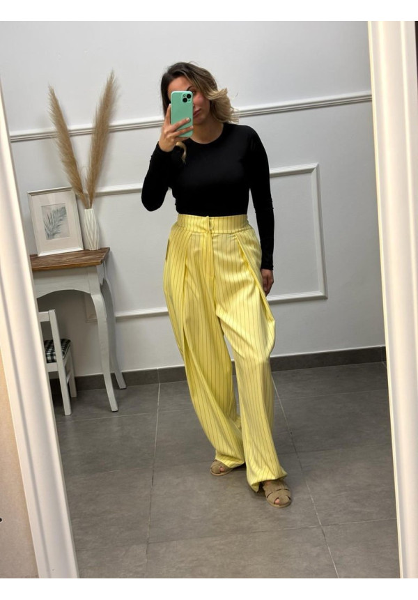 PANTALON AMARILLO DE RAYAS 13402