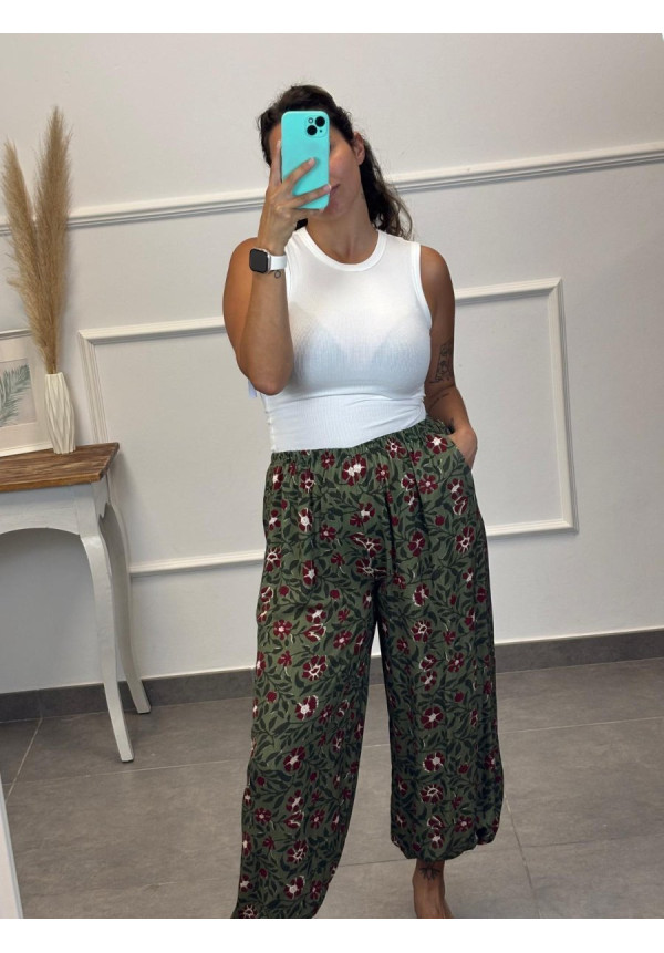 PANTALON  FLUIDO PUÑO  ESTAMPADO 60513