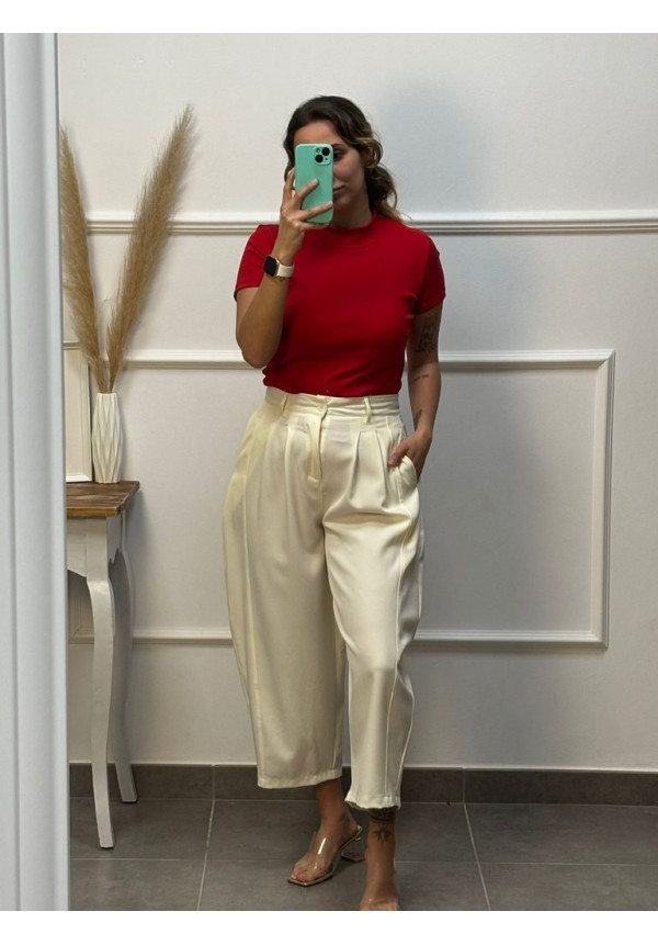 PANTALON PINZA GLOBO BLANCO ROTO 1753