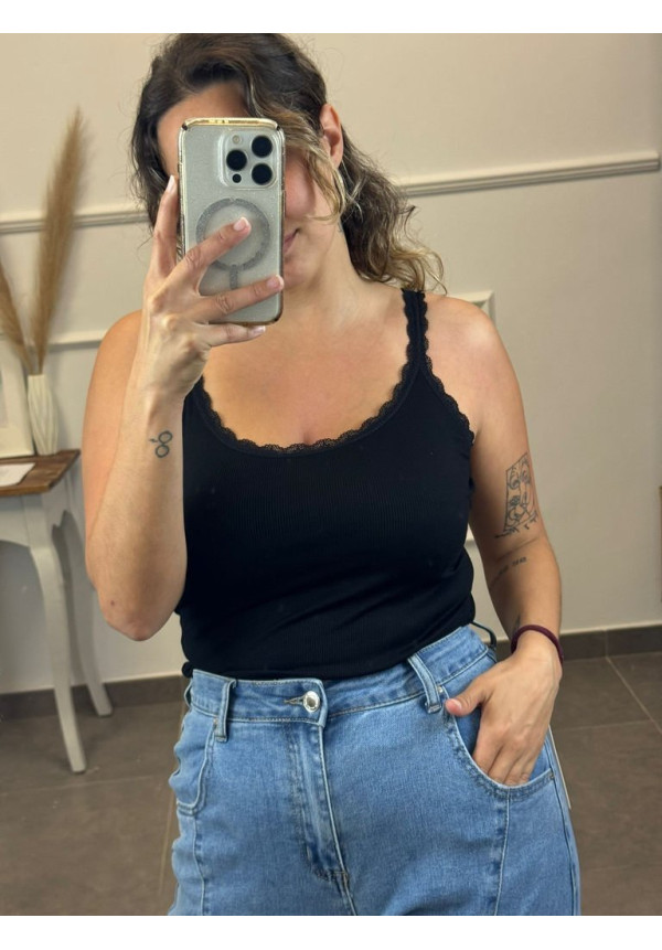 CAMISETA TIRANTE FINO ENCAJE ESCOTE 9161