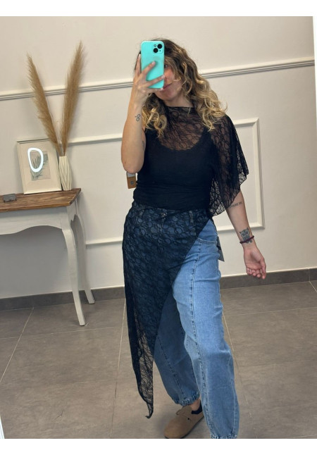 CAMISA LARGA CEJADA ENCAJE 47297