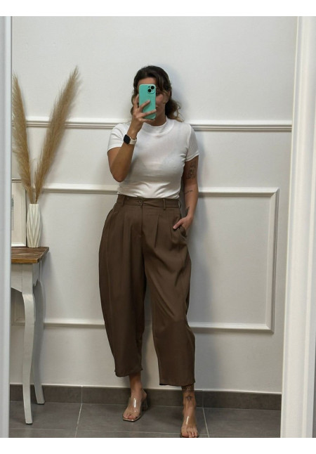 PANTALON PINZA GLOBO MARRON CHOCOLATE 17532