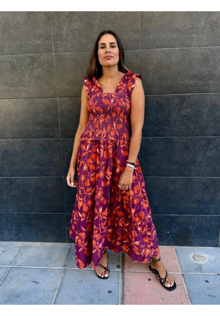 VESTIDO ESTAMPADO TIRANTE VOLANTE 31033