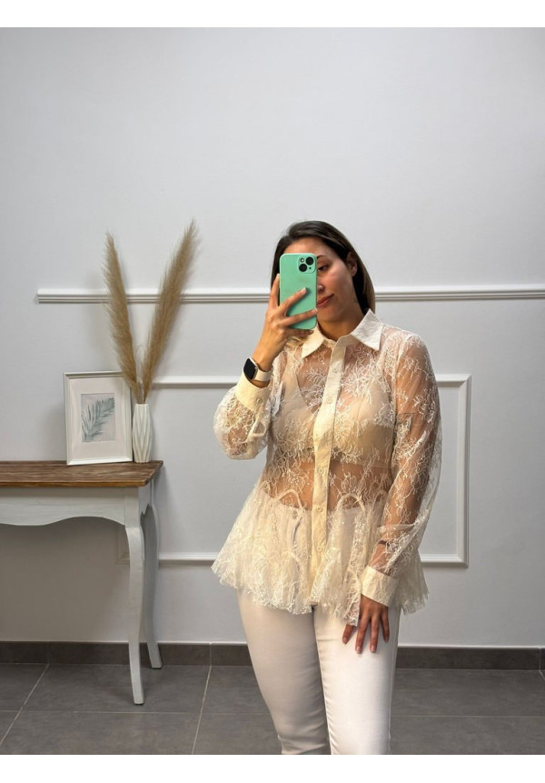 CAMISA ENCAJE CON BRILLOS 85133