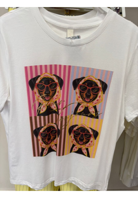 CAMISETA PERRO CON GAFAS Y PAÑUELO 20262
