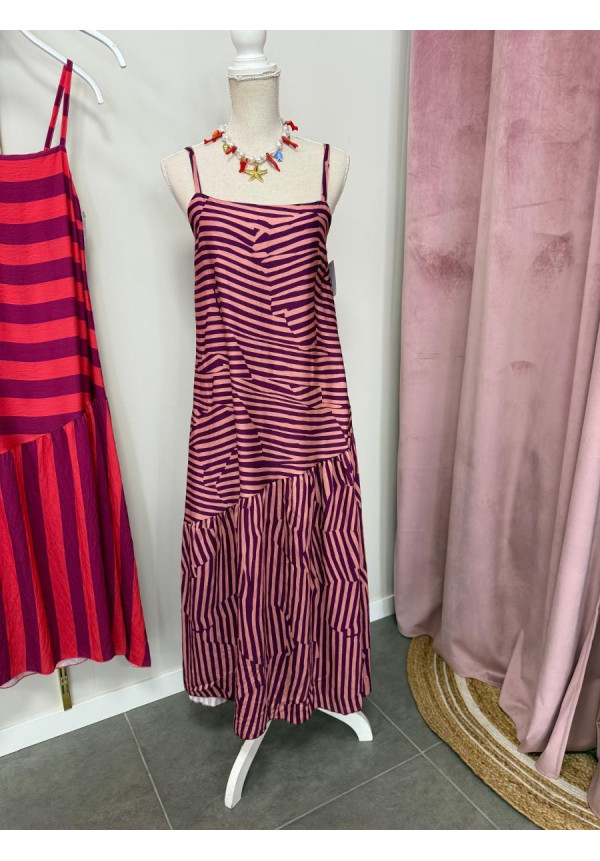 VESTIDO RAYAS VOLANTE ABAJO 01292