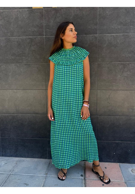 VESTIDO  BABERO VICHY FLUIDO  41928