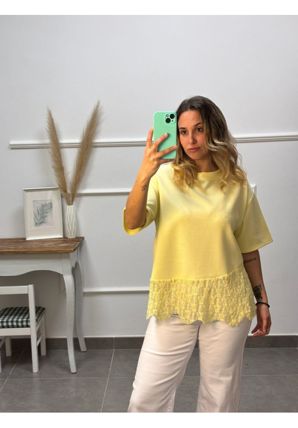 CAMISETA  ENCAJE ABAJO 25877
