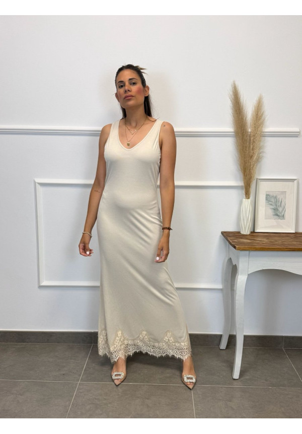 VESTIDO CANALE CON ENCAJE ABAJO 6973