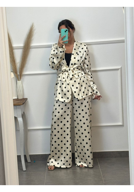 CONJUNTO LAZADA LUNARES NEGROS/BEIGE 17121