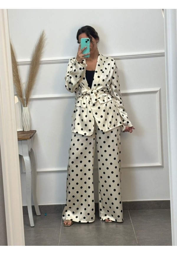 CONJUNTO LAZADA LUNARES NEGROS/BEIGE 17121