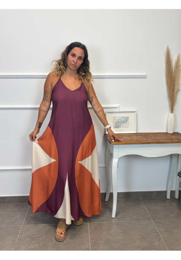 VESTIDO ESTAMPADO COGIDO AL CUELLO 01232