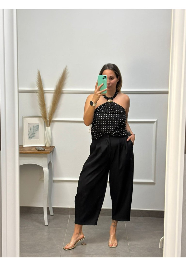 PANTALON PINZA GLOBO NEGRO 17534