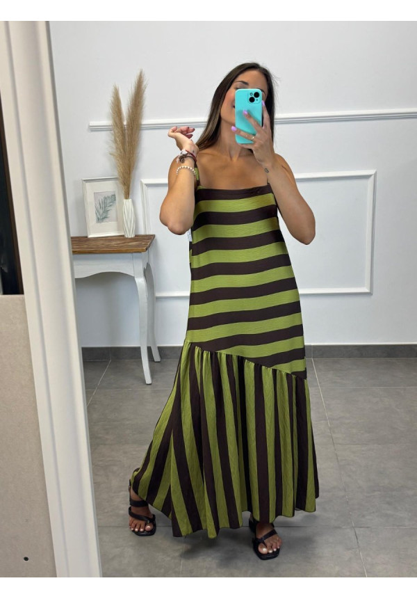 VESTIDO RAYAS VOLANTE ABAJO 01292